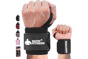 SKDK Wrist Wraps- Wrist Straps for Weightlifting with Thumb Loop,12" 18" 21" Professional Wrist Straps for Wrist Support,Powerlifting,Strength Training,Bodybuilding,Men & Women(Pair)