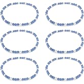 Ansberta 6 Pcs Bling Baseball Beaded Necklace Ice Collection Baseball Necklace Gifts for Baseball Team Lovers Fans