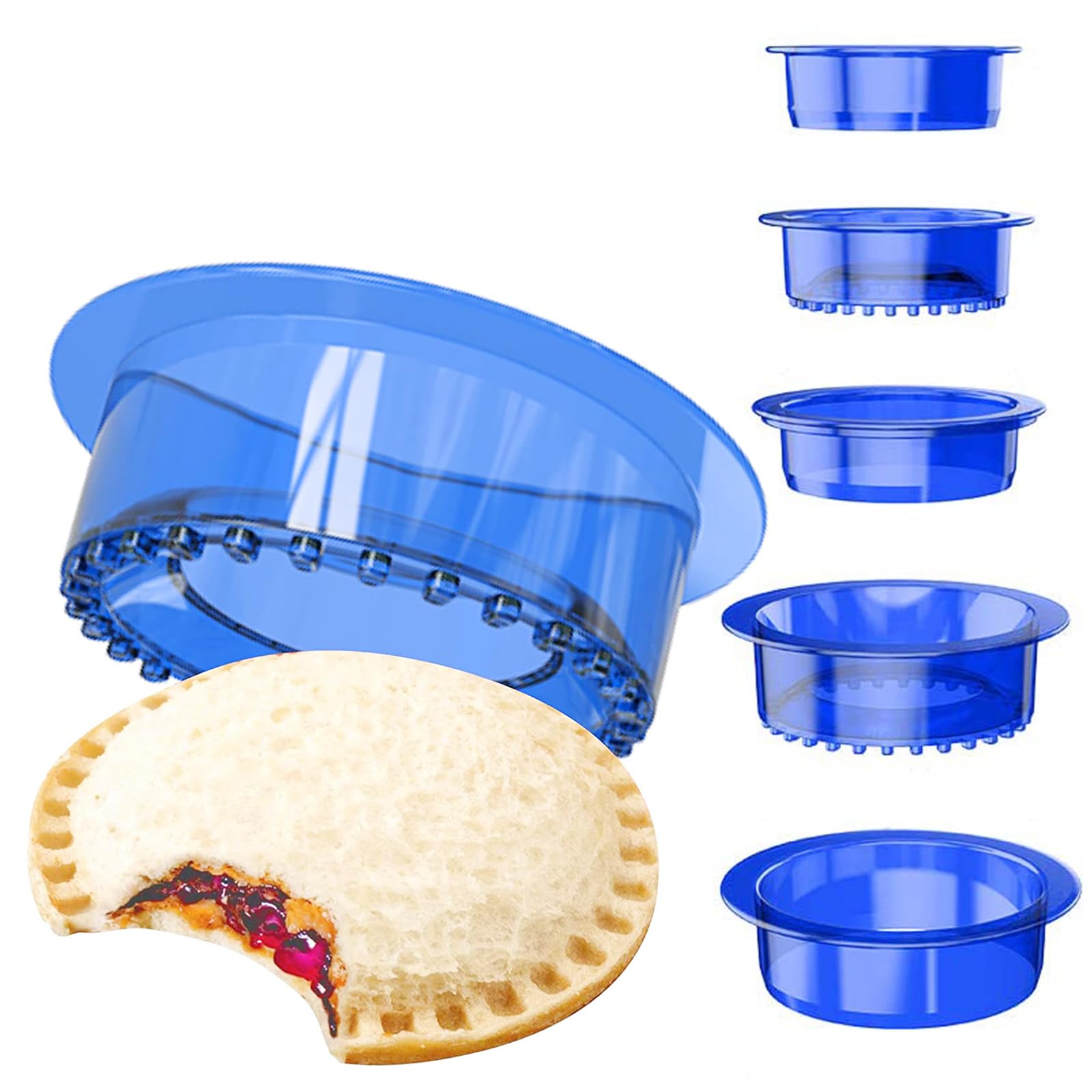 5PCS Sandwich Cutter and Sealer, Decruster Pancake Maker, Sandwich Decruster Press Mold, DIY Cookie Cutters Sandwich Cutters Decruster Sandwich Maker for Kids Bento Box Lunchbox