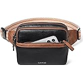LATMAP 3L Fanny Packs Belt Bag for Women Small Everywhere Crossbody Bag Waist Packs Faux Leather Sling Chest Travel Purse