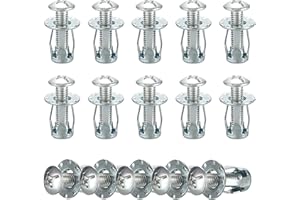 OwnMy 15PCS M6 x 25 Hollow Door Anchors and Screws Hollow Wall Anchors Metal Cavity Fixing Jack Nuts, Hollow Door Anchors Petal Nuts Expansion Nut for Wall Metal Sheet Plastic Sheet