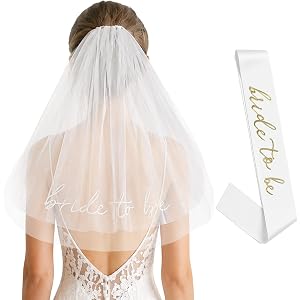 Embroidered Bride To Be Veil and Sash Set, Bachelorette & Hen Party Decor, Engagement Party Favors, Bridal Shower Accessories