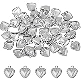 Tupalizy Small Heart Charms Beads Stainless Steel Love Dangle Charms Pendant for Jewelry Making Bracelets Necklace Earrings Key Chains Gifts Valentine’s Day Wedding Christmas Party Crafts Decors,10x8mm