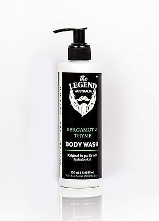 THE LEGEND NATURAL. RAW. UNTAMED Bergamot and Thyme Body Wash SLS, SLES and Paraben-free (250ml)