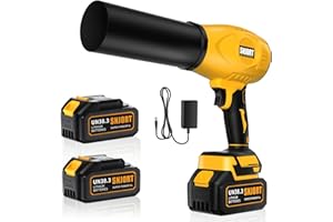 SNJORT Leaf Blower Cordless with Battery and Charger, 300,000 RPM, Extended Nozzle, Lightweight Handheld Design, Turbo Jet Blower for Patio Cleaning,car Blowing Water, Lawn Care, Blowing Leaves and Dust