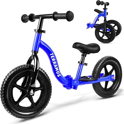 TERRAMUS 12 Inch Toddler Balance Bike Adjustable Seat & Handlebar 2-5 Years
