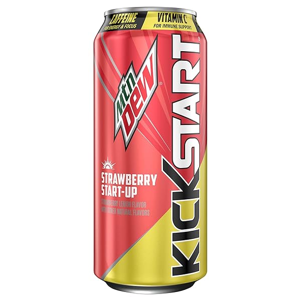 MOUNTAIN DEW, KICKSTART SPARKLING JUICE BEVERAGE ENERGIZING STRAWBERRY...