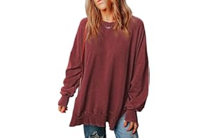 SHEWIN Womens Sweatshirt Casual Long Sleeve Crewneck Lightweight Pullover Tops Loose Sweatshirts