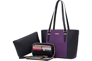 QIYUER Women Purses Handbags Wallet Sets Shoulder Bags Top Handle Satchel Tote Purse Work Bag Set With Matching Wallet 3pcs
