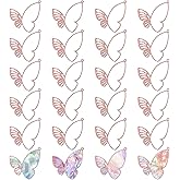 CHGCRAFT 24Pcs Alloy Open Back Bezel Pendants Rose Golden Butterfly Charms Butterfly Bezel Frame Pendants for Resin Necklace Bracelet Earring Making Crafts