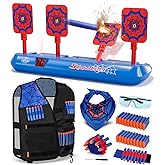 Lehoo Castle Nerf Target, Electronic Shooting Targets for Nerf Guns, Auto-Reset Scoring Shooting Games Includes Kids Tactical Vest, 60 Bullets, Glasses, Kids Toys Gifts for 3 4 5 6 Year Old Boys