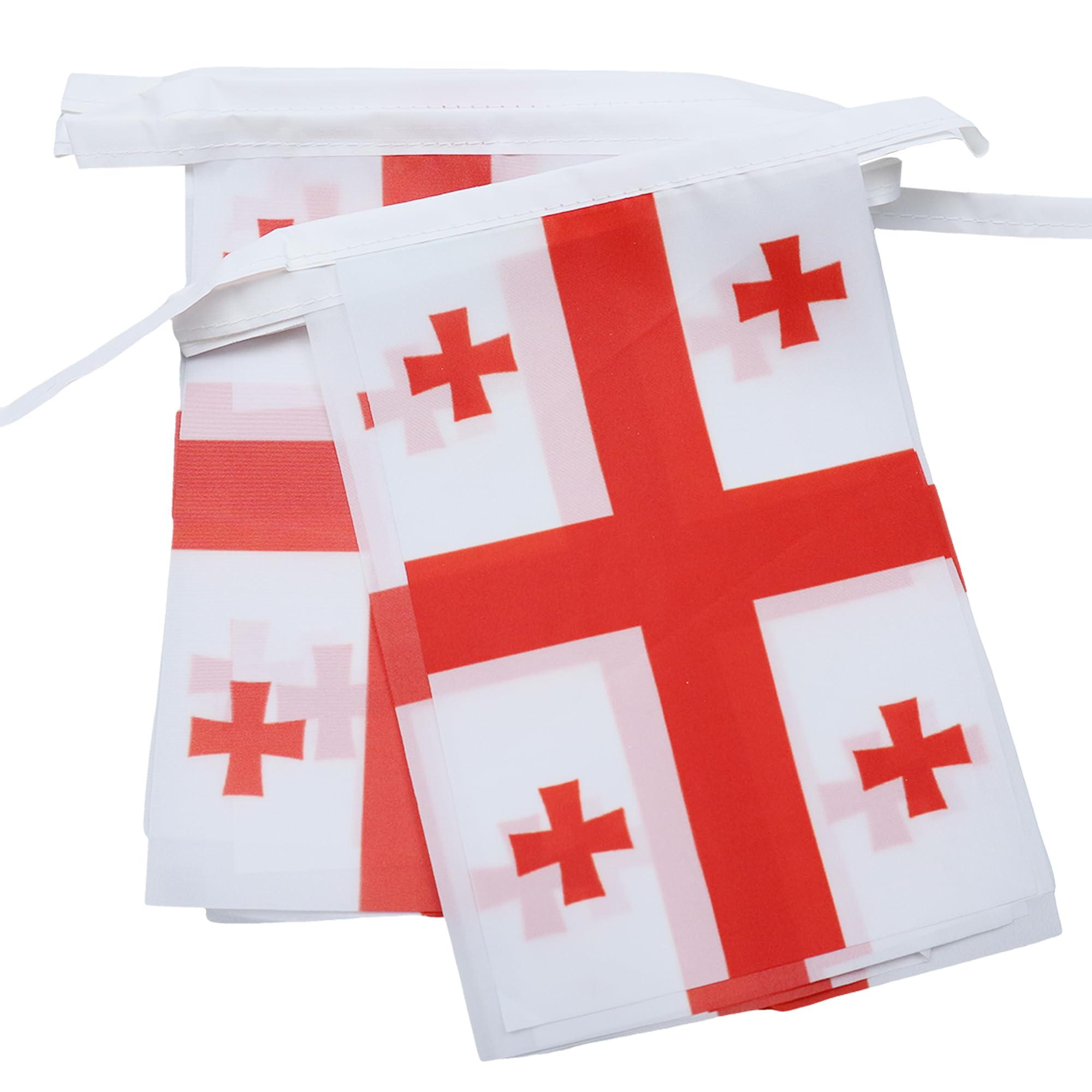 AZ FLAG Georgia Bunting Flag, 20 Ft Garland with 20 Small Georgian Flags 8'' x 6'', 100% Polyester String Pennant, 6 meters