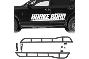 Hooke Road Cayenne Runing Board Nerf Bars for 2003-2010 Porsche Cayenne 955/957, Slider Rocker Guards with Kick-Out for Rock Crawling