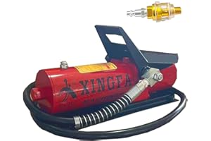 XFPC Air Hydraulic Pump 10,000 PSI 0.45 Gal Reservoir NPT 3/8" Oil Outlet, NPT 1/4" Inlet, Hydraulic Pump Air Hydraulic Foot Pump Made of Aluminum with Air Line Lubricator, Red