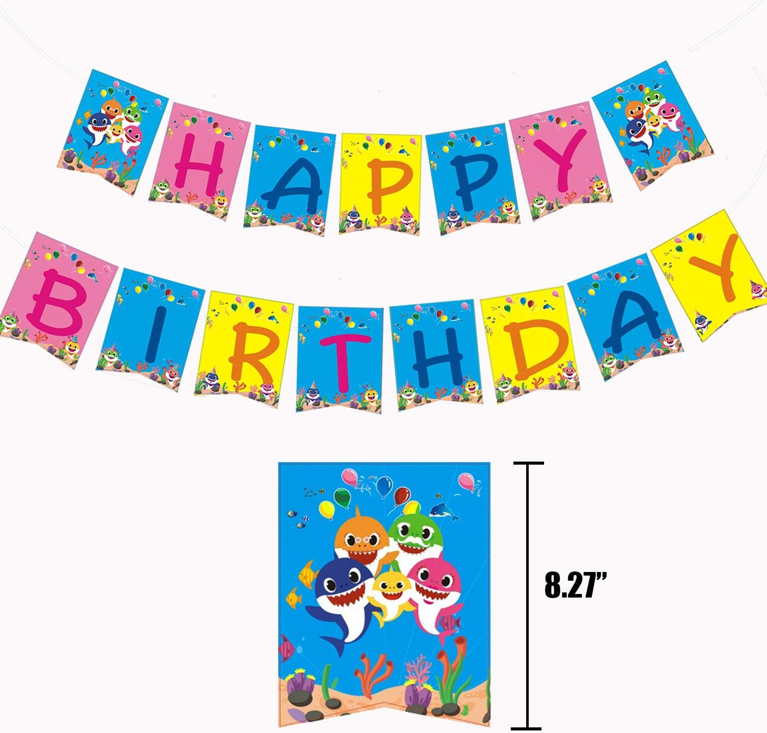 Baby Cute Birthday Party Banner Party Supplies, Colorful Theme for Kids Baby Shower Birthday Party Decorations