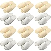 Silicherry 12 Pairs House Slippers for Guests Disposable Open Toe Spa Slippers Unisex Travel Slipper Bulk for Halloween Christmas Wedding Party