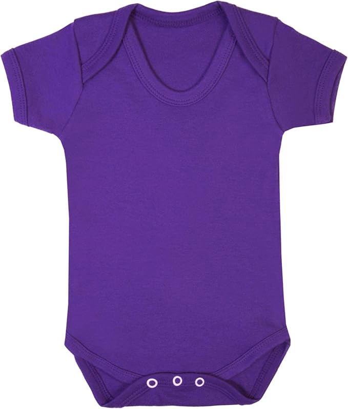 Baby Short Sleeve Plain Babygrow/Vest/BodysuitPurple100 cotton
