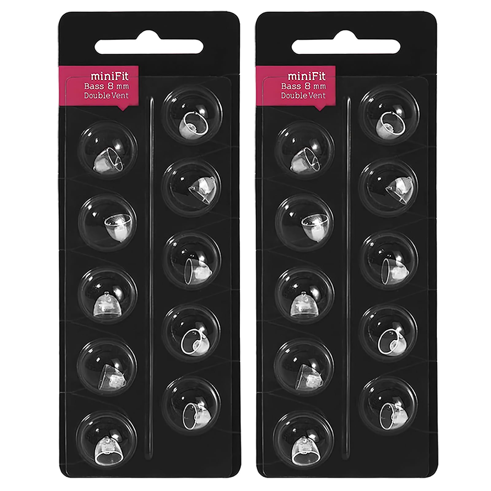 Hearing Aid Domes for Oticon MiniFit, 20pcs 8mm Double Vent Replacement Domes, Universal Silicone Ear Tips for Oticon Hearing Aids, Soft Comfortable Fit, Hearing Aid Accessories 2 Pack