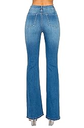 WAX JEAN Women's Destructed Flare Jeans in