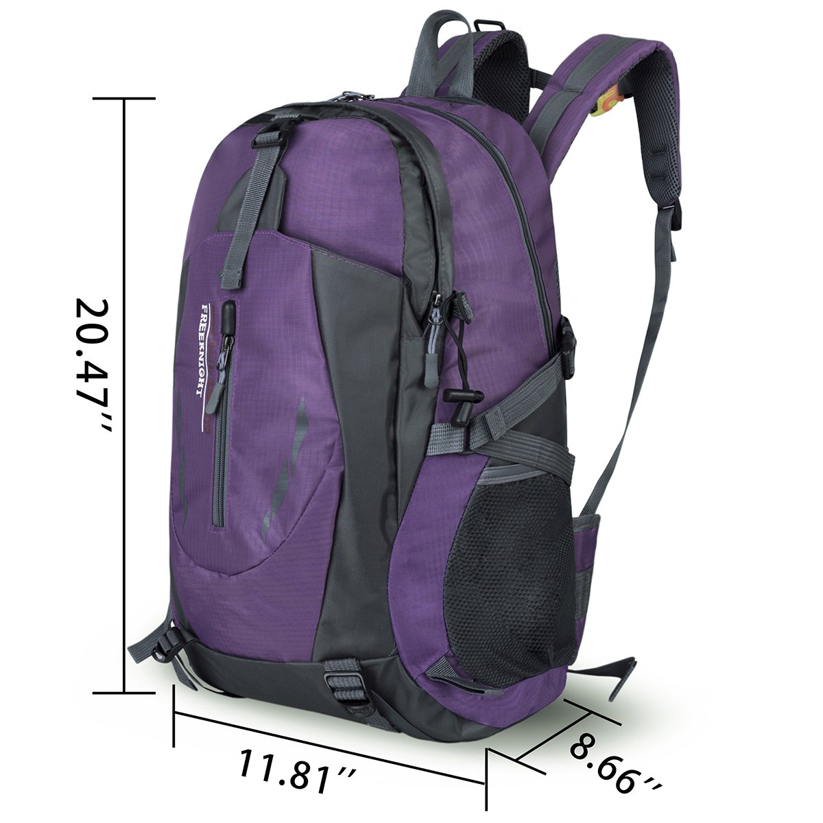 Hiking Backpack Water Resistant Sports Backpack Outdoor Bag for Travel Climbing Camping Mountaineering School Bag Hiking Daypack Size 11.8\'\'x 8.6\'\'x 20.4\'\' (Purple)