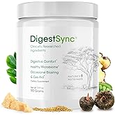 Nature’s NutriWave DigestSync Digestion Supplement for Gut Health - Natural Powder for Digestive Support, Bloating Relief for Women & Men, 100% Natural Green Powder - 1 Month Supply