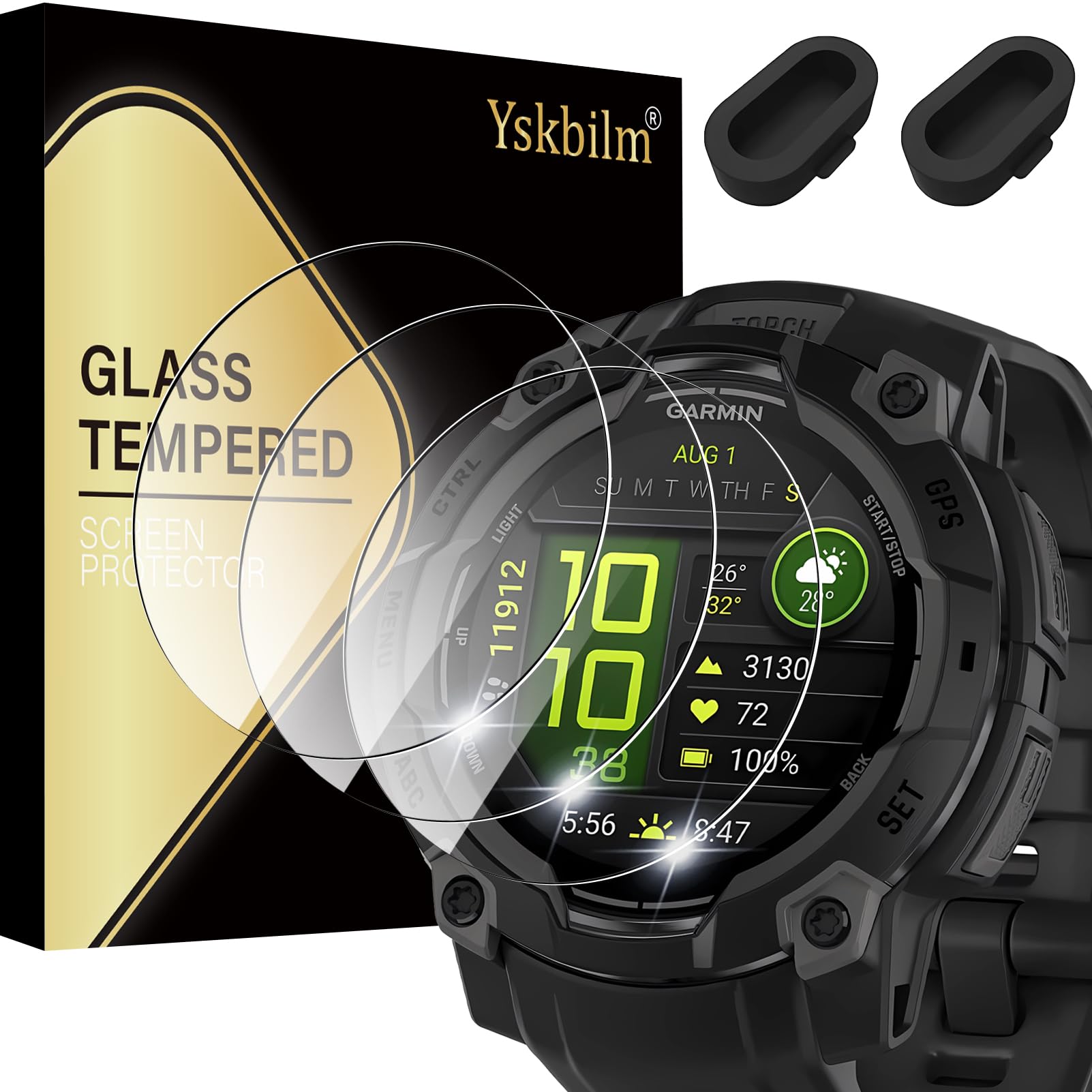 Yskbilm （3+2 Pack） for Garmin Instinct 3 45mm