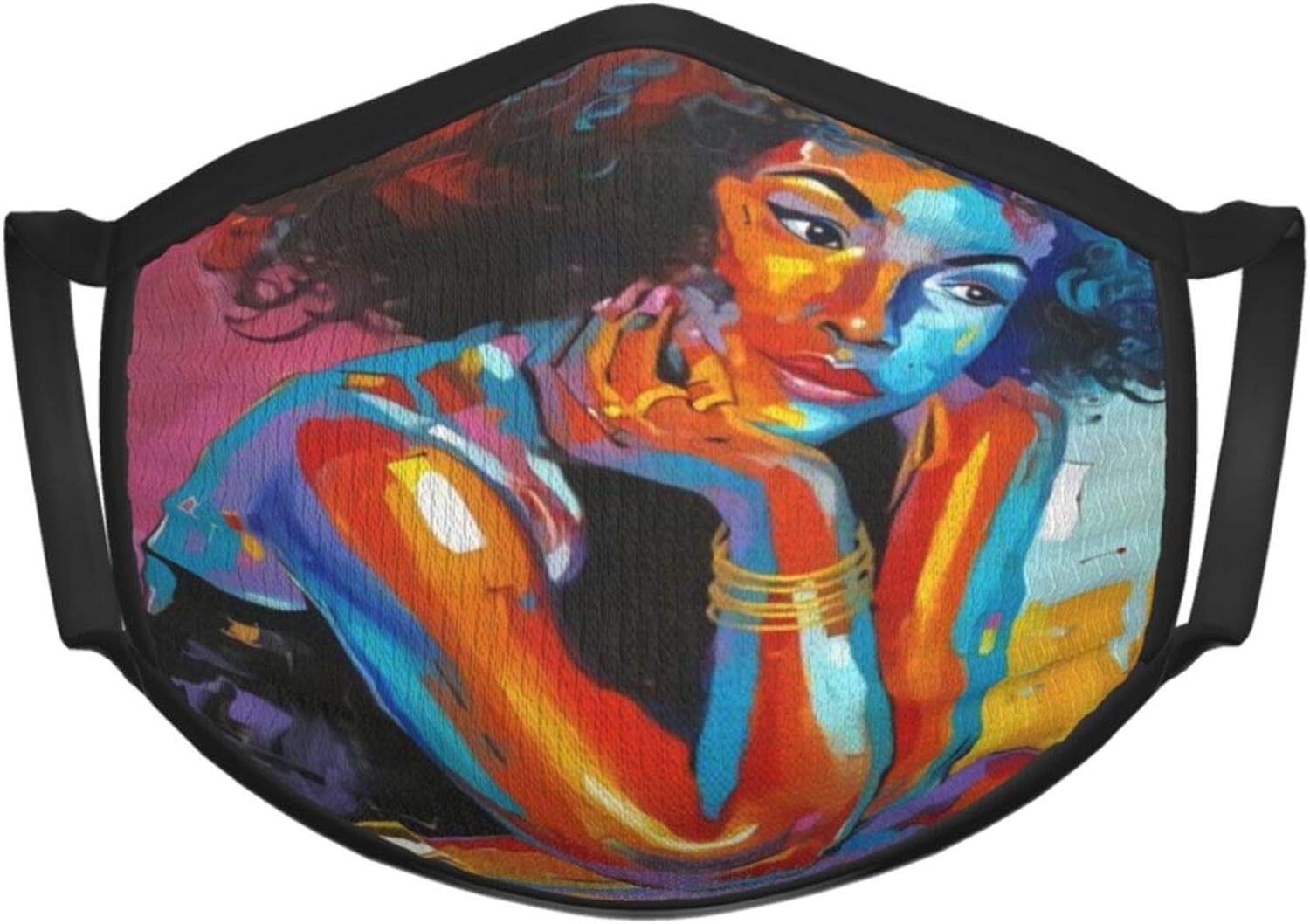 African American Woman Outdoor Face Masks Washable Adult Black Border Mask Face Cover Amazon.ca