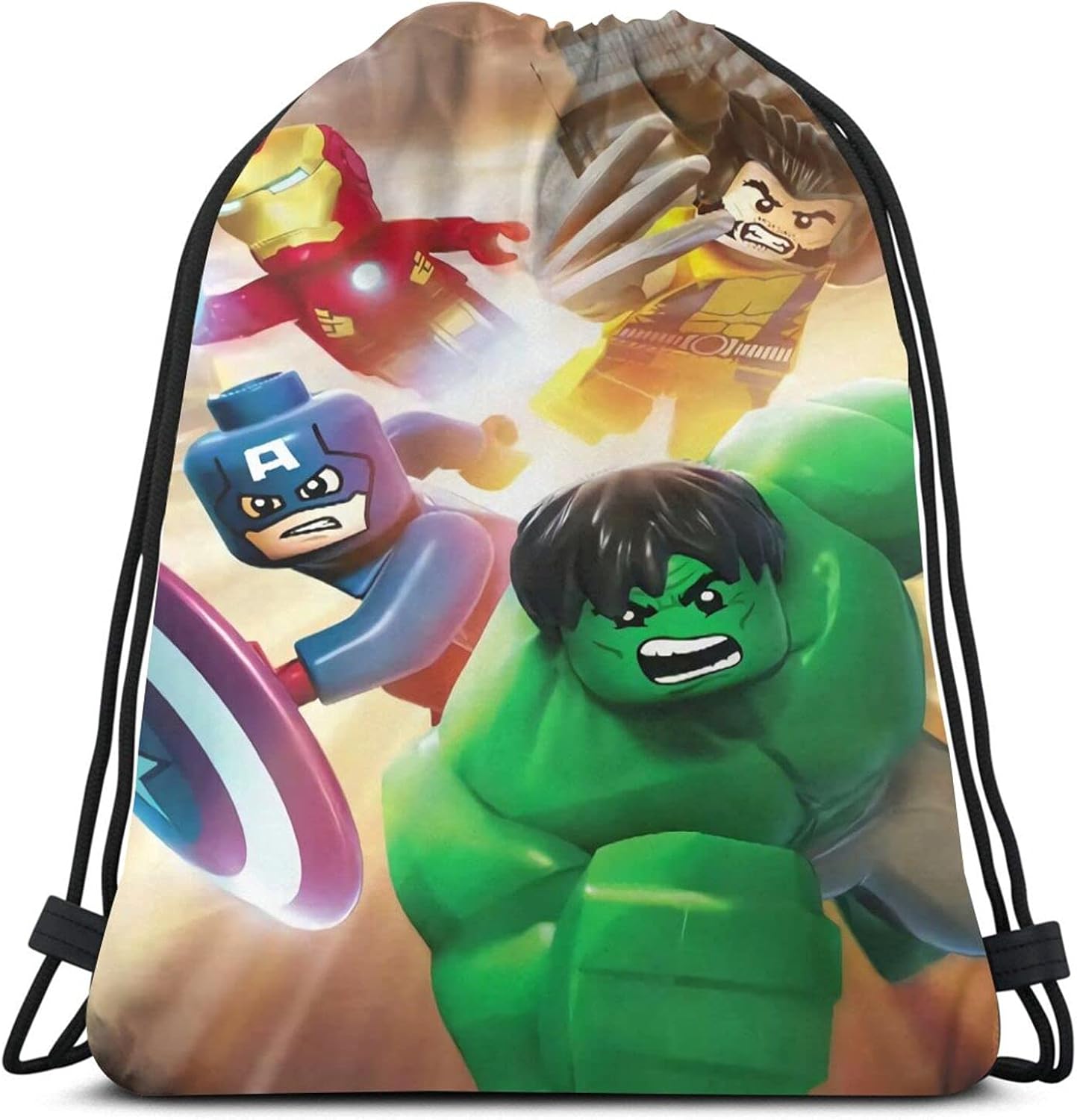 Marvel Superhero Backpack Fashion Drawstring Bag Outdoor Backpack Bag