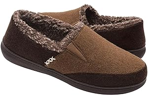 Zigzagger Men's Zermatt Wool-blend Loafer Slippers with Memory Foam Indoor