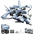 Authticar Remote Control Airplane,RC Fighter Jet, 2.4GHz 4CH RC Plane with 8K Camera, Foam RC Aircraft Glider 3D Flip, Altitude Hold, Gesture Photography Drone for Adults Kids Beginners Dark Grey