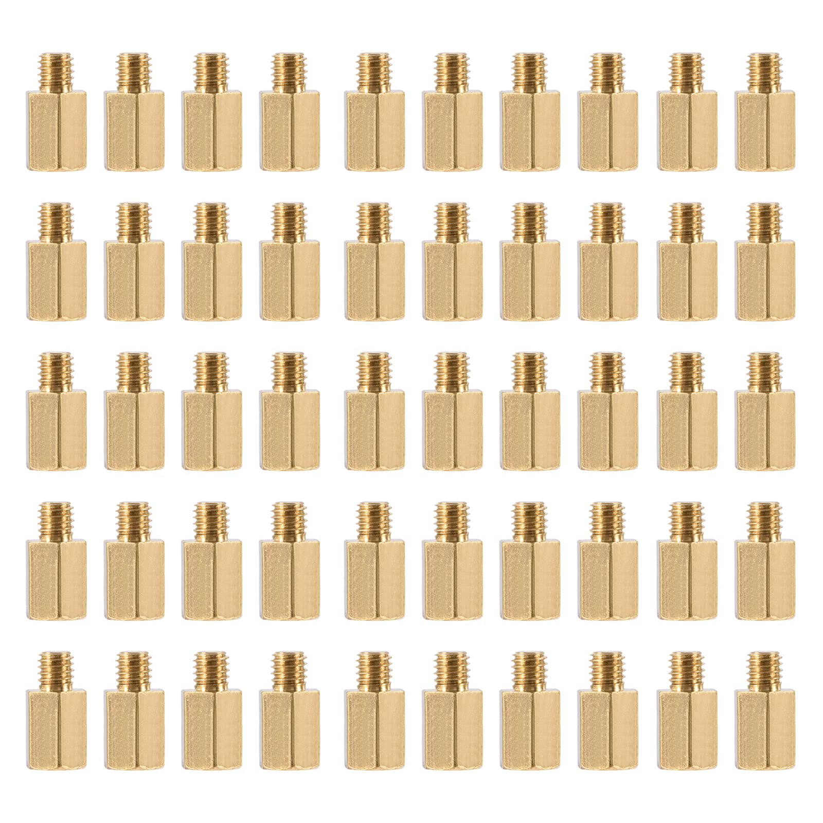 YOKIVE 100 Pcs M3 Standoff Screws, Brass Hex PCB Standoffs, Keep Height Consistent, Great for Motherboard (Gold Tone, 7mm+3mm)