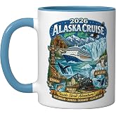 2026 Alaska Cruise Inside Passage Adventure Juneau Ketchikan Ceramic Mug, Blue/White, 11oz