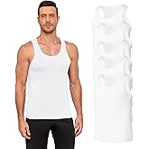 COLORFULLEAF Men's Tank Top Bamboo Rayon Undershirts Moisture-Wicking Cool Slim Fit T Shirts for Men