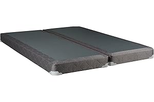 Continental Sleep, 4-Inch Sturdy Box Spring for Mattress Support-Durable and Fully Assembled, Natural Wood Foundation for King, Black