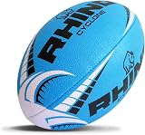 Rhino Cyclone Rugby Ball Blue Size 5 Hand Stitched Three-Ply Latex Bladder