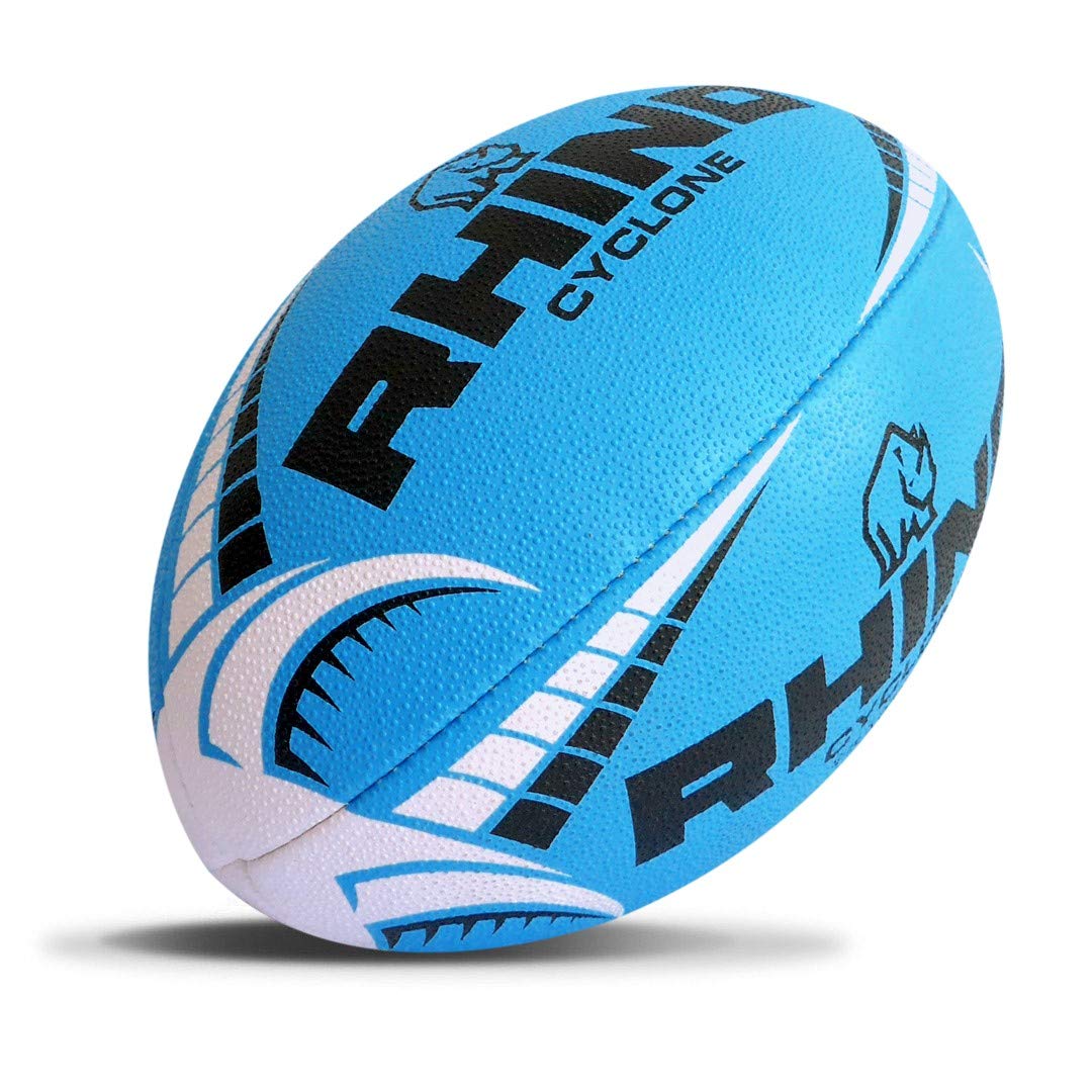 Rhino Cyclone Rugby Ball, Blue, Size 5 — image 1