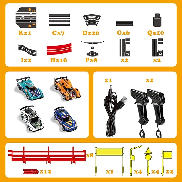 SLOT CAR RACE TRACK SETS FOR KIDS -30FT ELECTRIC RACE CAR TRACK WITH 4 SLOT CARS(1:43), LAP COUNTER, DUAL RACING GAME &MULTIPLE TYPES OF TRACKS – CHRISTMAS, BIRTHDAY GIFT TOYS FOR AGES 8-13