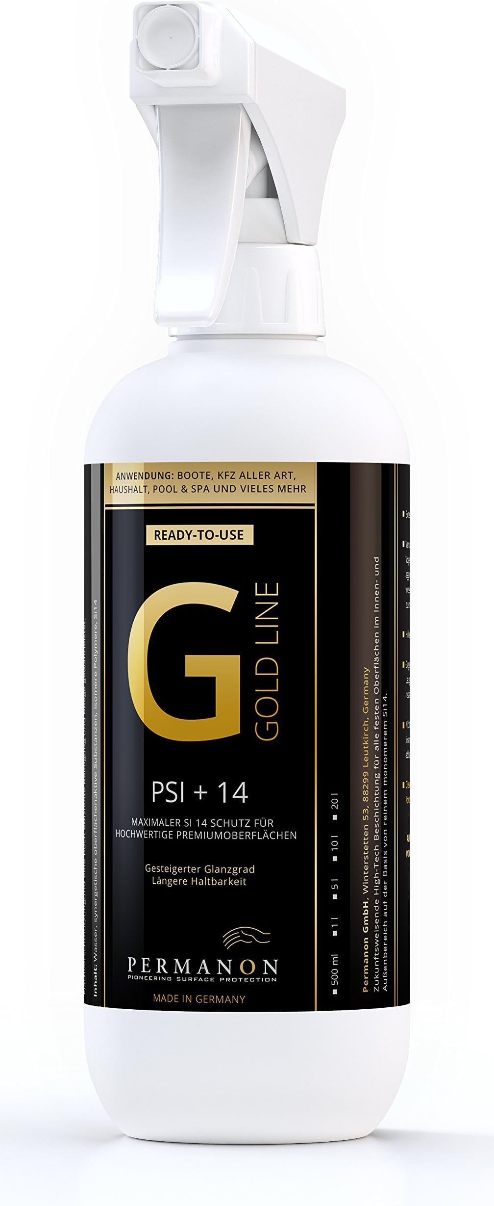Permanon Automotive Beauty Heavy, Gold Line Car Spray Seal, 500 ml, Sprühfertige Sealing for your polish and