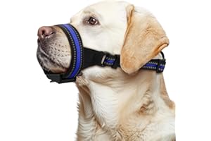 BONTHEE Dog Muzzle,Anti-Bite Adjustable Breathable Soft Muzzle for Small Medium Large Dogs - Vet Visits, Grooming & Training - Secure Fit, Lightweight Design,Allows Panting and Drinking