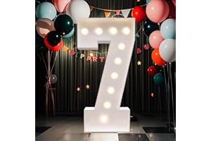 MAGIKIDZ Marquee Numbers, 4FT Marquee Light up Numbers,LED Light Up Number 7 DIY Party decorations, elevate your events with marquee letters 4 feet tall, perfect for Party, Birthday, Baby Shower