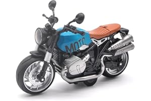 BOBUEXER Motorcycle Toys for Kids - Pull Back Toy Motorcycle Model 1/12 Scale with Lights and Sounds, Die-Cast Motorcycles Toy for Boys Kids Age 3-12 Year Old (Blue)