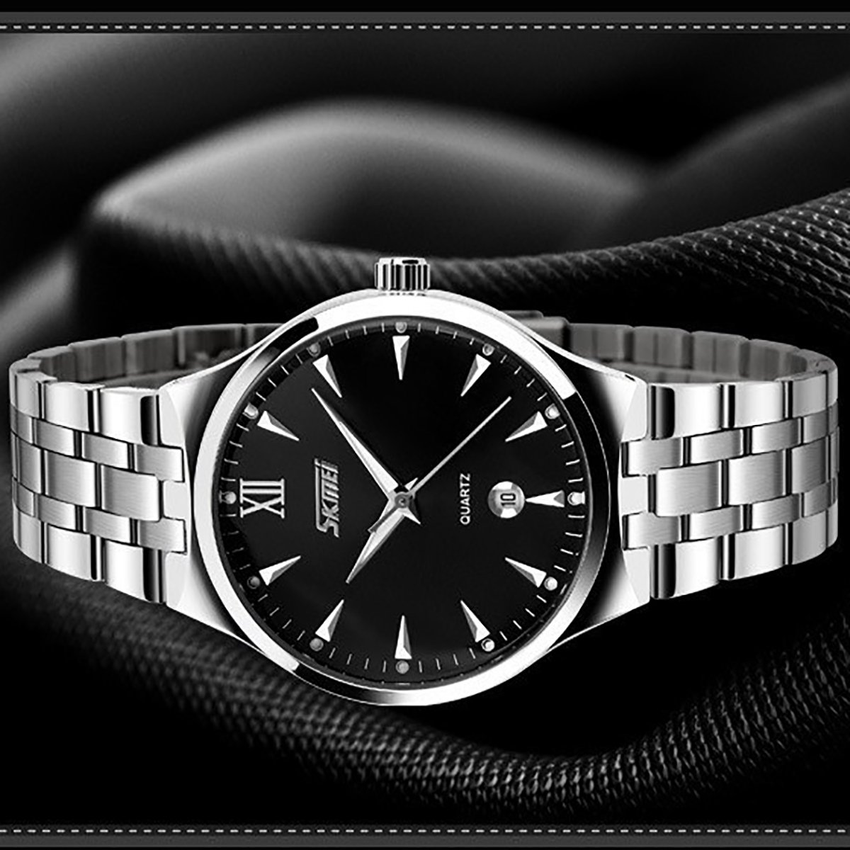 MODIWEN Men\'s Quartz Watch Analog Business Wrist Watch with Date and Stainless Steel Strap