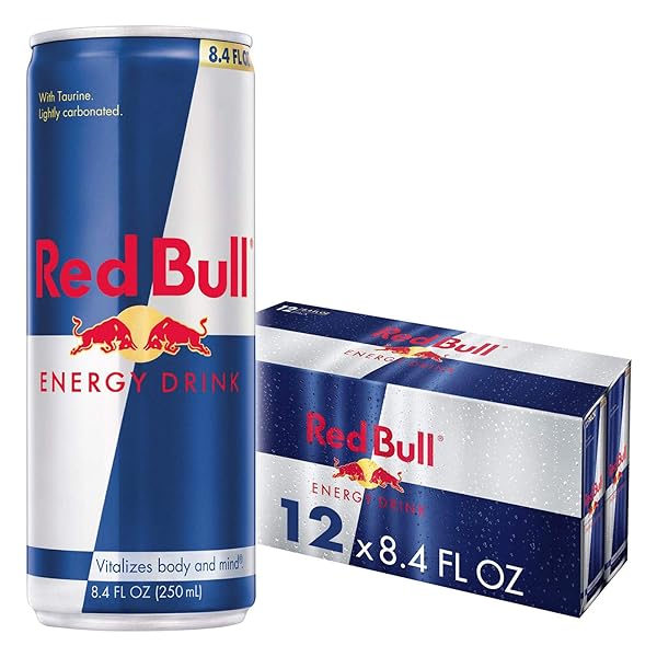 RED BULL ENERGY DRINK WITH 80MG CAFFEINE PLUS TAURINE & B VITAMINS, 8.4 FL OZ, PACK OF 12 CANS