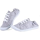 COASIS Women’s Slip-On Canvas Shoes with Arch Support Fashion Low Top Casual Sneakers Lace Up Classic Walking Shoes