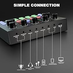 Podcast Equipment Bundle, Audio Interface DJ Mixer