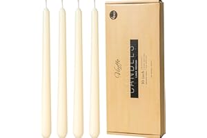 Viyffo Taper Candles 10 Inch – 4 Pack Ivory, Dripless, Unscented, Smokeless – 8 Hour Burn – Tall Candlesticks for Wedding, Dinner, Holiday, Party, Home Decor