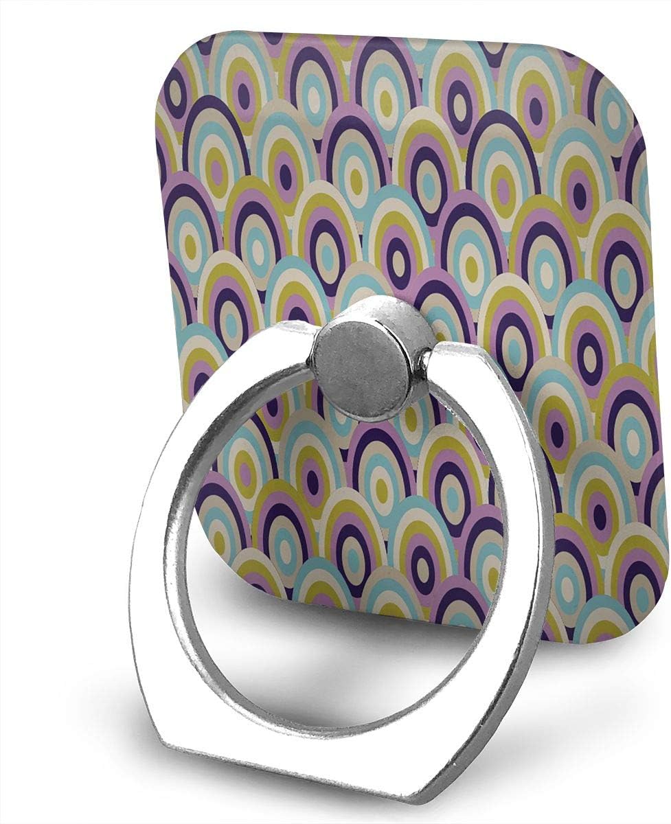 Square Finger Ring Stand 360°Rotation Phone Holder Grip Rainbow Ellipse Waves Kickstand for Smartphones and Ipad