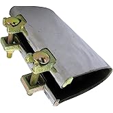 LASCO 13-1344 Stainless Steel One-Piece Pipe Repair Clamp with Two Bolt, 6-Inch