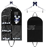 Funnymoom Cheer Garment Bags for Dance Costumes with 6 Pockets, Bow Hangers, Cheer Sticker, 40 Inch Dance Costume Garment Bag, Hanging Clothes for Competitions, Ballet, Theatre, Recital, Storage