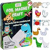 Foil Fun Art Kit for Kids - Reusable Animal Foil Art for Girls & Boys, DIY Mess-Free Girls Craft Kit w/Magnets, Ideal Travel 